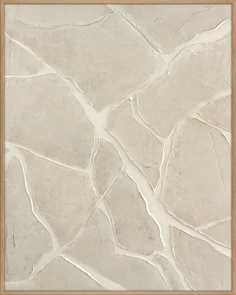 Gemälde WHITE TRACE in mehrfarbig aus Holz