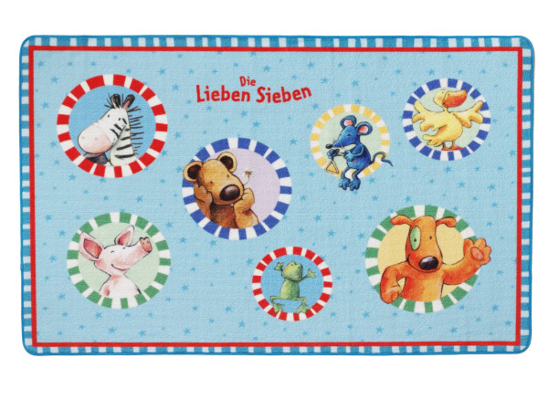 Teppich DIE LIEBEN SIEBEN in hellblau aus Polyester
