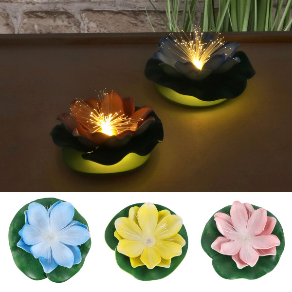 Leuchtobjekt WATER LILY in mehrfarbig aus Materialmix