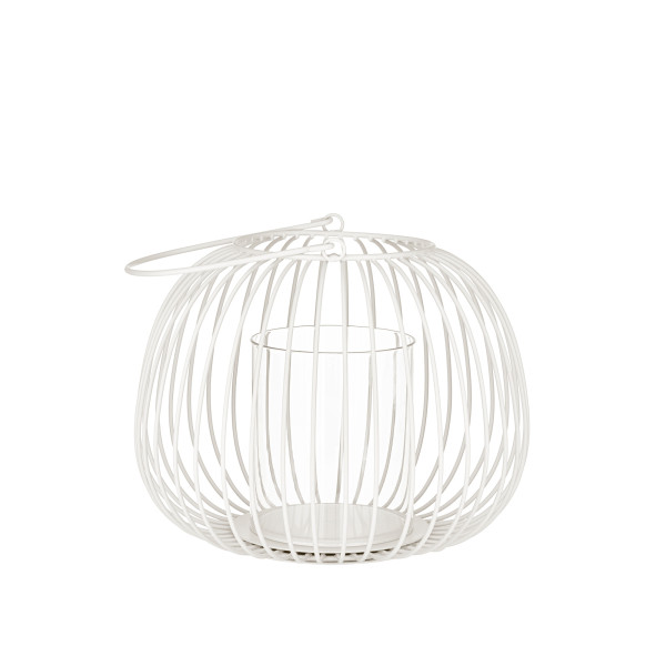 Laterne ELUA in weiß aus Metall