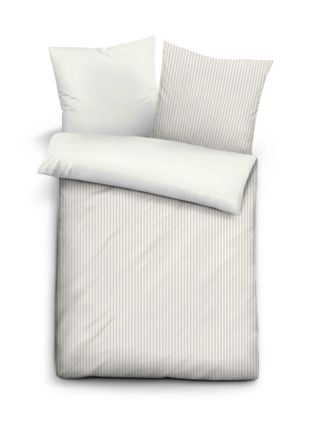 Bettwäsche Satin in grau aus Baumwolle