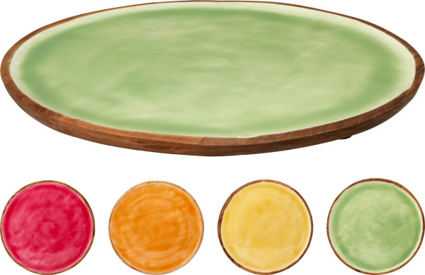 Dekoteller LIMA in mehrfarbig aus Holz