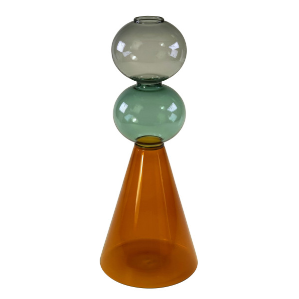 Vase NOEL in grün/orange aus Glas