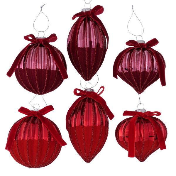 Weihnachtskugel ROGA in rot aus Glas