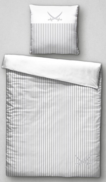 Bettwäsche SANSIBAR Satin in silberfarben aus Baumwolle