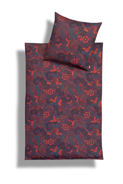 Bettwäsche FJODOR Mako-Satin in orange aus Baumwolle
