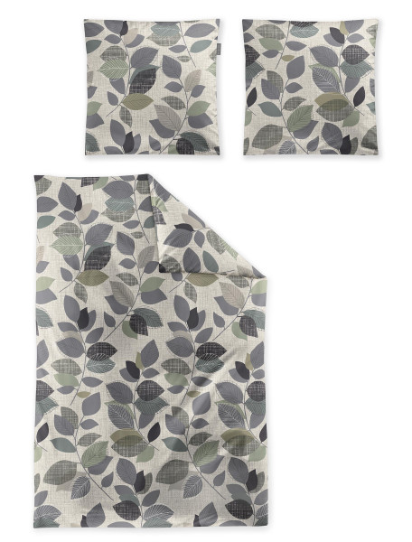 Bettwäsche KOALA Biber in Salbei aus Baumwolle