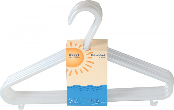 Kinder-Kleiderbügel-Set weiß in weiß aus Kunststoff
