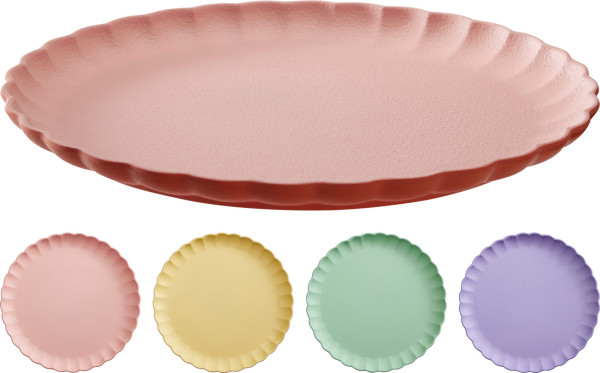 Speiseteller MALAGA in mehrfarbig aus Glas