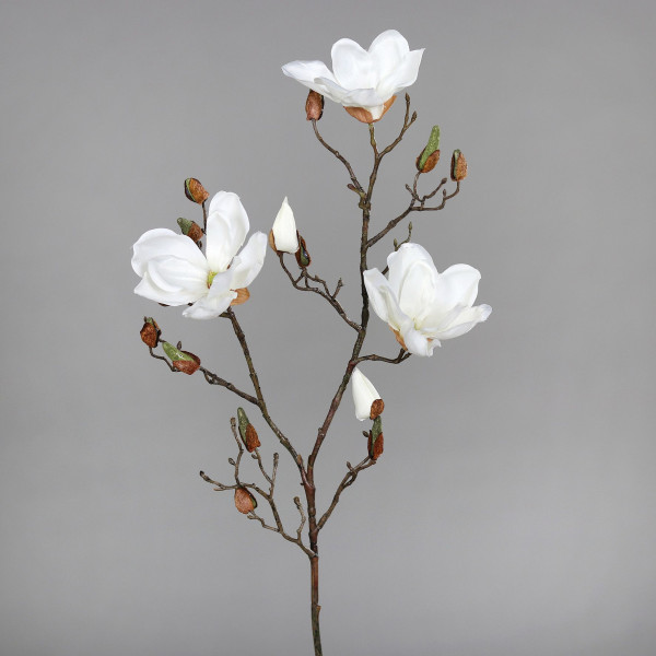 Kunstblume Magnolienzweig in creme aus Kunststoff