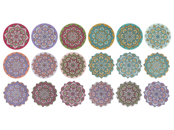 Untersetzer MANDALA in mehrfarbig aus Materialmix