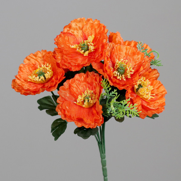 Kunstblume Mohn-Pick in orange aus Kunststoff