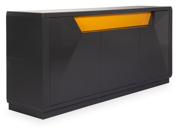 Sideboard Rolf Weber ALSFELD in grau aus Lack Hochglanz