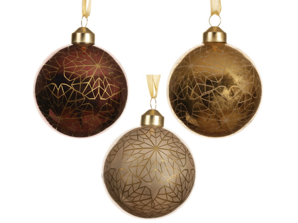 Weihnachtskugel in braun aus Glas