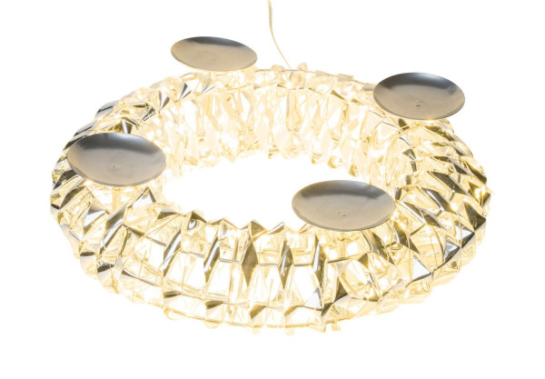Adventkranz LED in silberfarben aus Metall