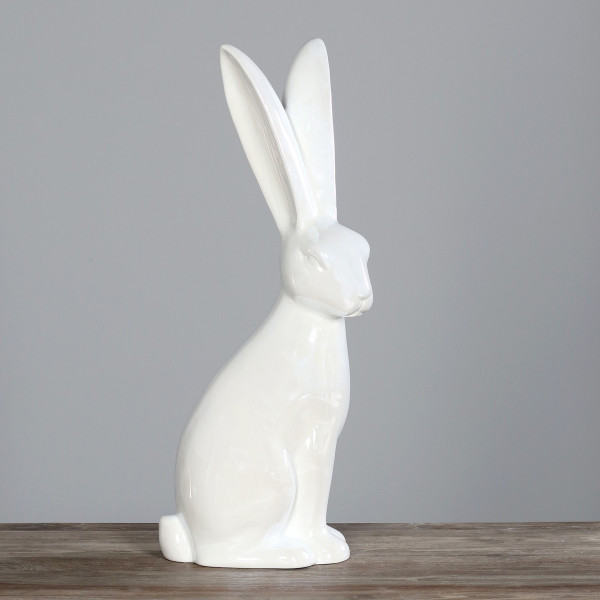 Hase in weiß aus Porzellan