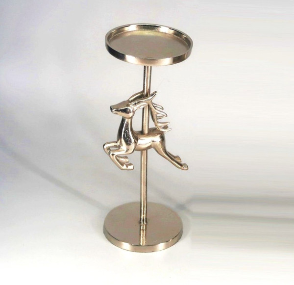 Kerzenständer HIRSCH in goldfarben aus Aluminium
