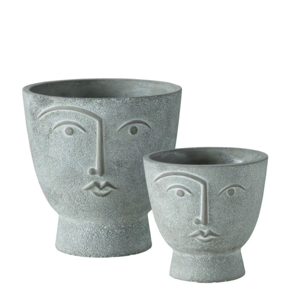 Pflanztopf FACY in grau aus Beton