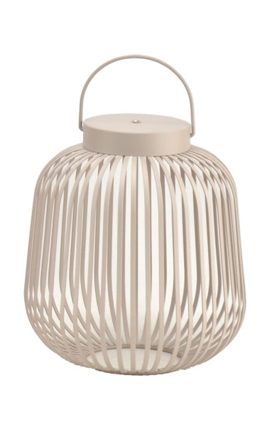 Laterne LED LUNARO in taupe aus Metall