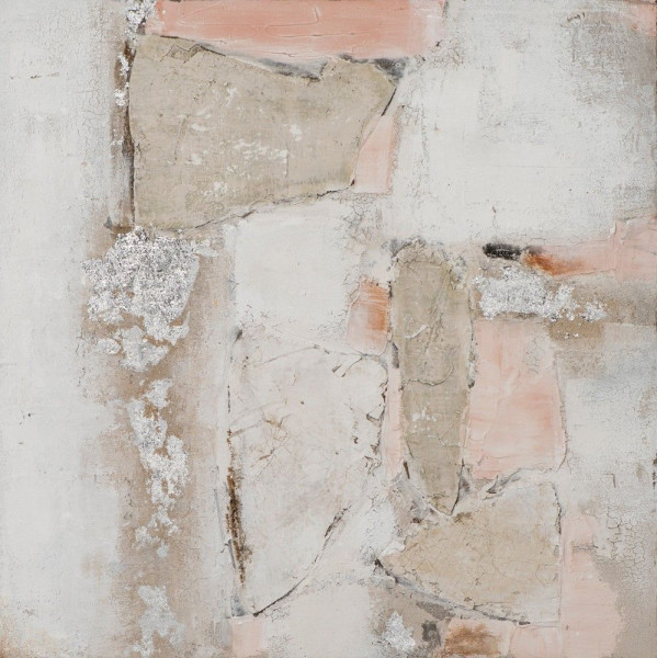 Gemälde FACETTEN IN TERRACOTTA in bunt aus Holz