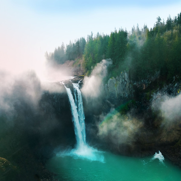 Aludibondbild MISTY WATERFALL