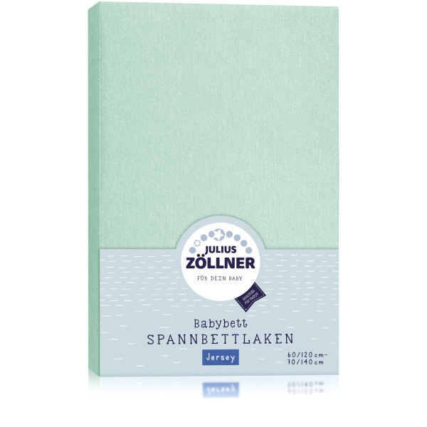 Spannbettlaken ZÖLLNER Jersey in Salbei aus Baumwolle