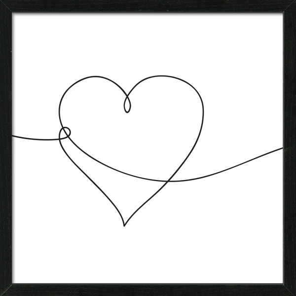 Gerahmtes Bild LINE ART HEART