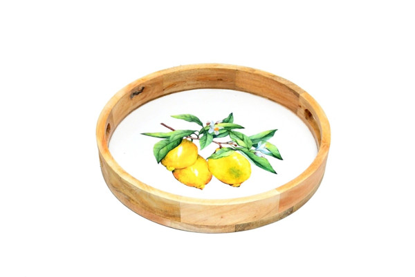 Deko-Tablett LEMON in braun aus Metall