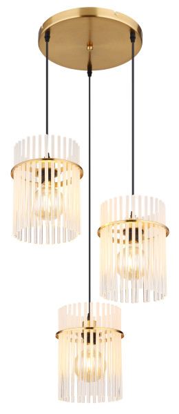 Hängeleuchte GORLEY in goldfarben aus Glas