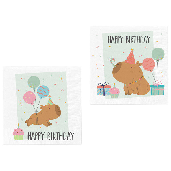 Servietten CAPYBARA in mehrfarbig aus Papier