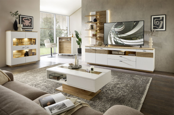 Wohnwand HARPER WENTWORTH in weiß aus Dekor