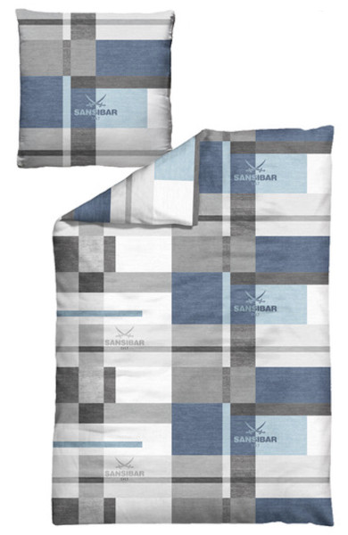 Bettwäsche SANSIBAR Satin in blau aus Baumwolle
