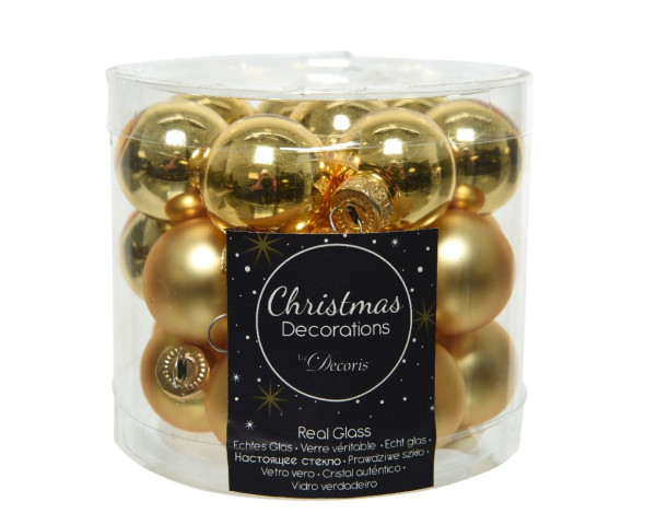 Weihnachtskugel-Box HELL GOLD in goldfarben aus Glas