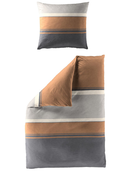 Bettwäsche Mako-Satin safran aus Baumwolle