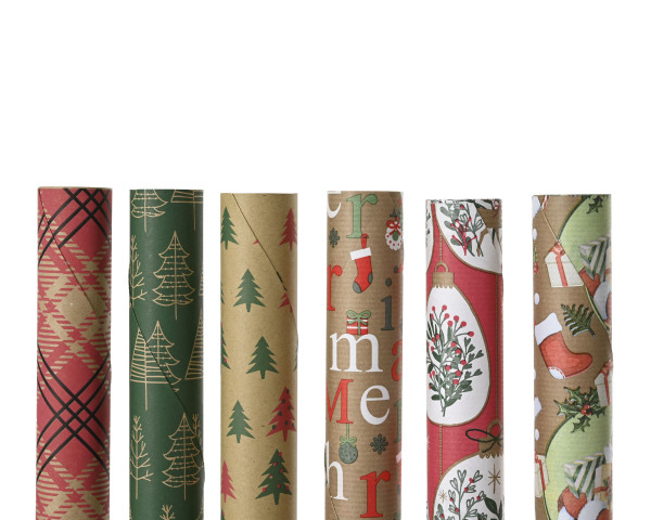 Geschenkpapier Rolle KRAFT in mehrfarbig aus Papier