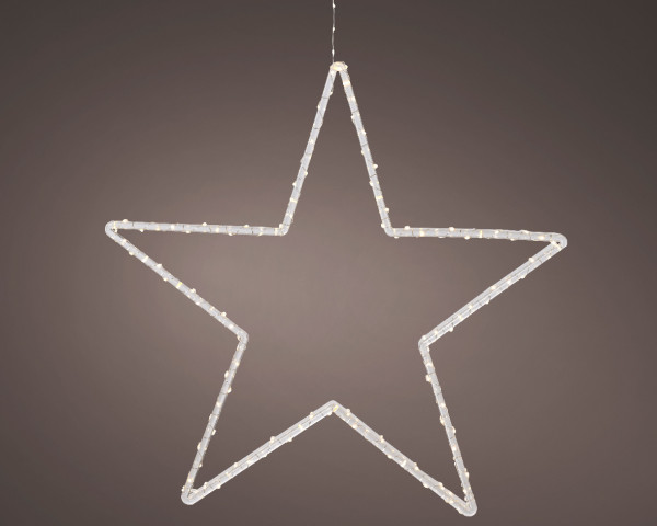 Christbaumschmuck Hänger LED STAR in weiß aus Kunststoff