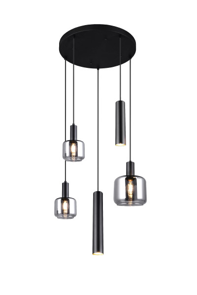 Pendelleuchte MATARO in schwarz aus Glas