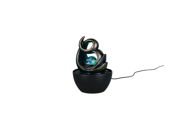 Tischleuchte LED LUMA in braun aus Polyresin