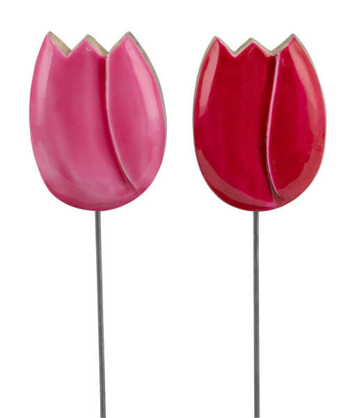 Stecker TULPE in pink aus Holz