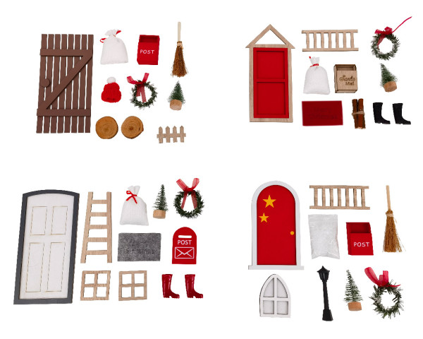 Dekoobjekt WICHTELTÜR-Set in mehrfarbig aus Holz