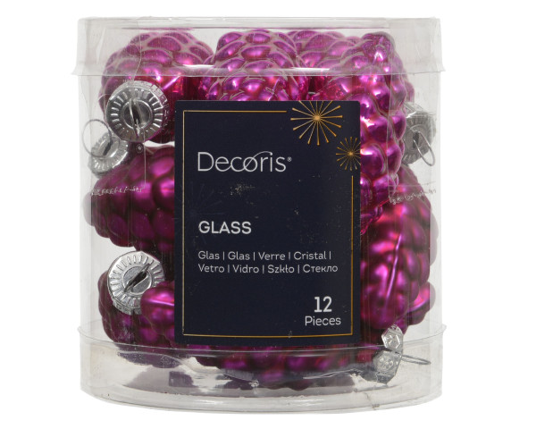 Weihnachtskugel-Box Zapfen FESTLICH ROSA in pink aus Glas