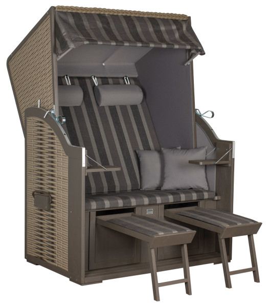 Strandkorb COMPACT in grau aus Hartholz