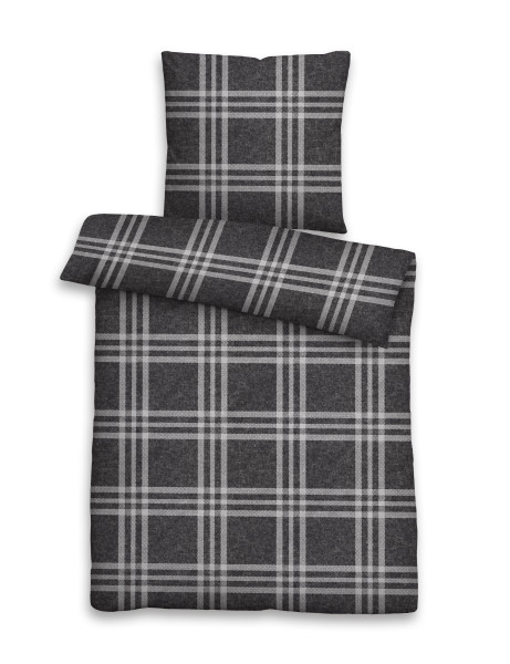 Bettwäsche Flanell in grau aus Baumwolle