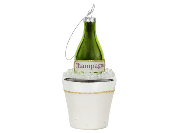 Christbaumschmuck Hänger CHAMPAGNER in mehrfarbig aus Glas