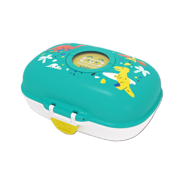 Snackbox DINO in türkis aus Kunststoff
