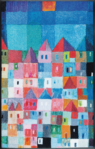 Fußmatte COLOURFUL Houses in mehrfarbig aus Polyamid