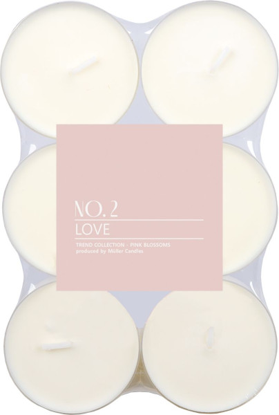 Maxi-Duftteelichter-Set LOVE in rosa aus Wachs