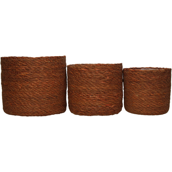Pflanzgefäß TERRA in terracotta aus Seegras