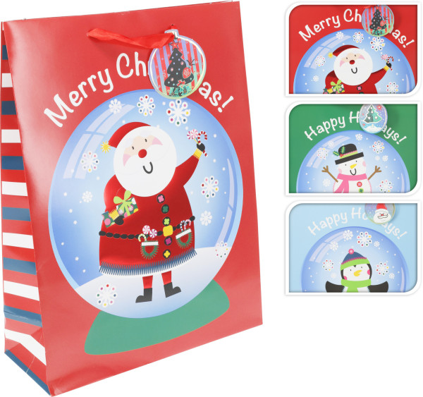 Geschenktasche CHRISTMAS in mehrfarbig aus Papier