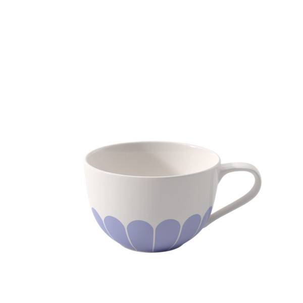 Milchkaffee-Tasse Fleur bleu in blau aus Bone China